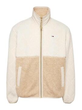 Giacca Tommy Jeans Teddy beige per uomo