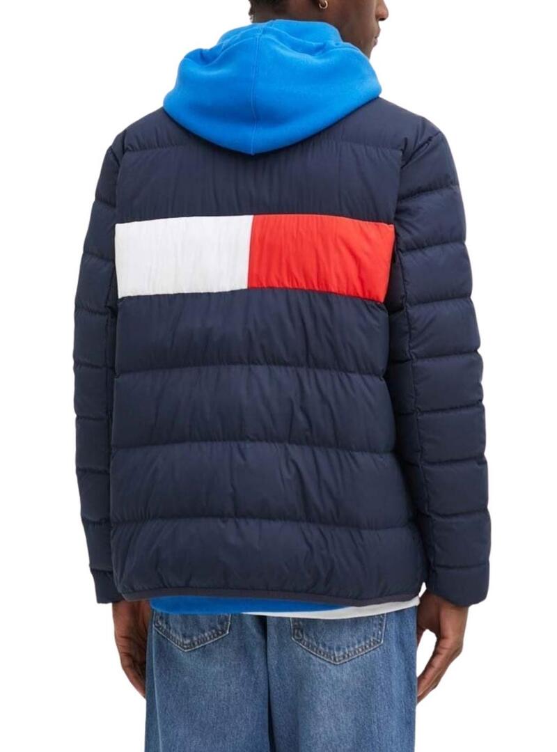 Giacca Tommy Jeans imbottita Flag blu marino per uomo