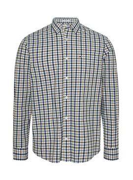 Camicia Tommy Jeans a quadri in Poplin per uomo