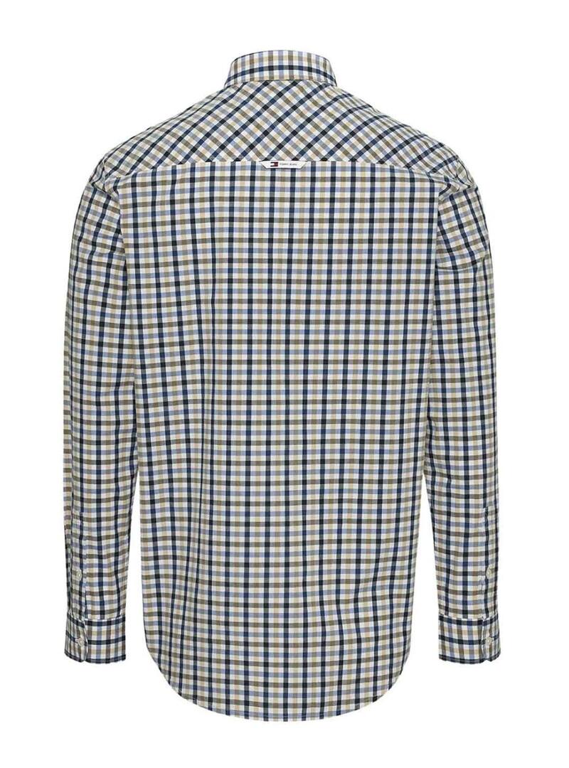 Camicia Tommy Jeans a quadri in Poplin per uomo