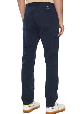 Pantaloni Tommy Jeans Austin cargo blu navy per uomo