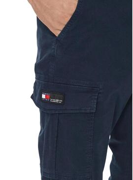 Pantaloni Tommy Jeans Austin cargo blu navy per uomo