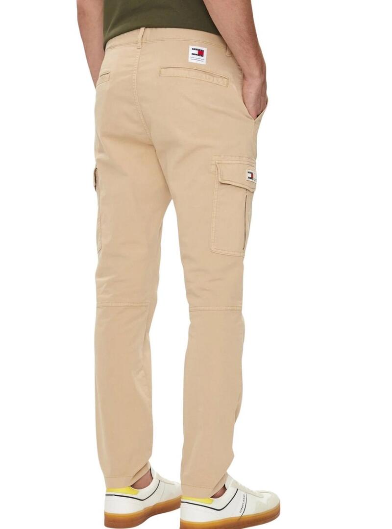 Pantaloni Tommy Jeans Austin cargo beige per uomo