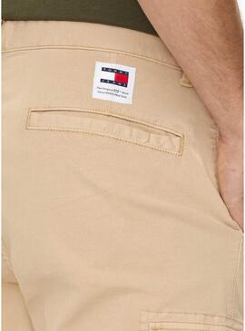 Pantaloni Tommy Jeans Austin cargo beige per uomo