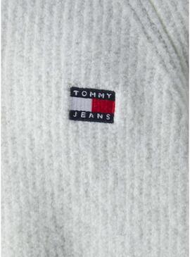 Maglione Tommy Jeans Raglan con zip grigio per uomouomo