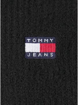 Maglione Tommy Jeans Raglan con zip nero per uomo