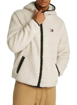 Giacca Tommy Jeans Teddy beige per uomo