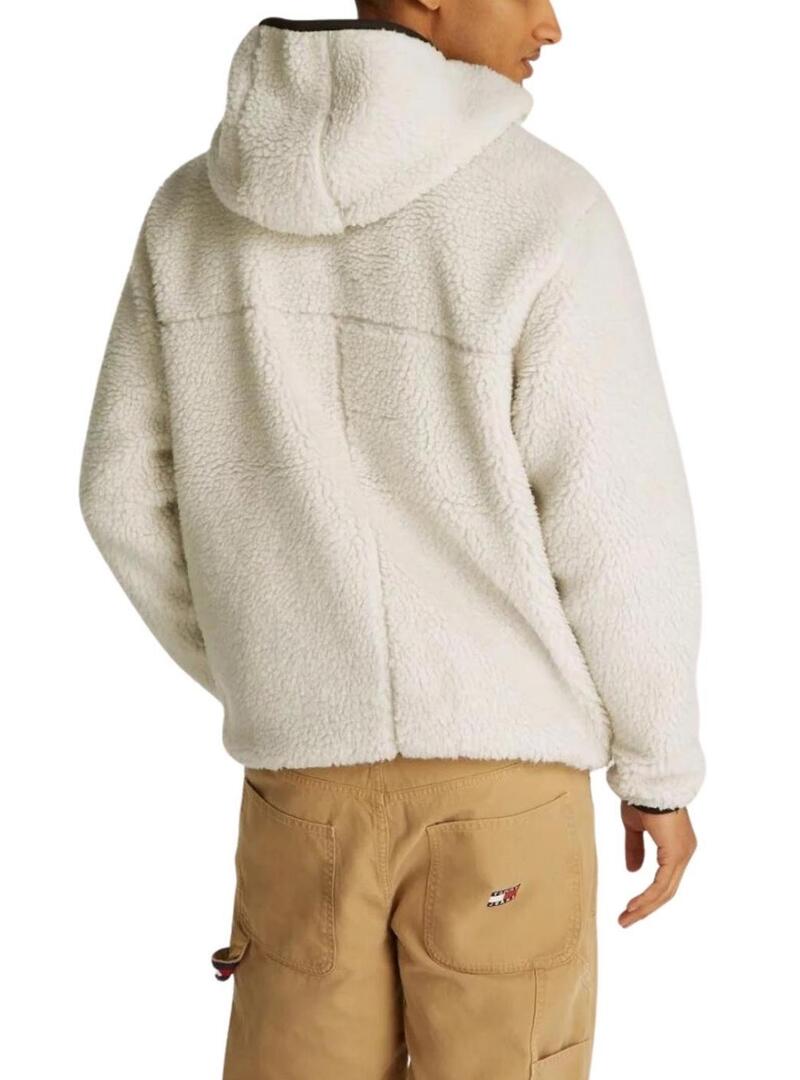 Giacca Tommy Jeans Teddy beige per uomo