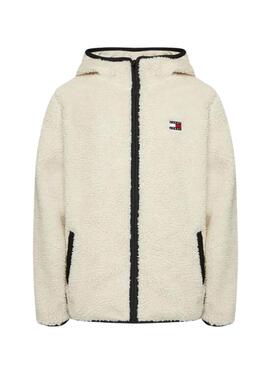 Giacca Tommy Jeans Teddy beige per uomo