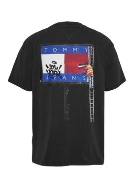 Maglietta Tommy Jeans Fun Novelty nera da uomo