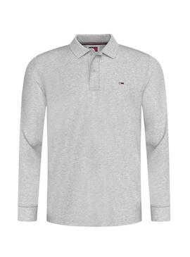 Polo Tommy Jeans Placket grigio per uomo