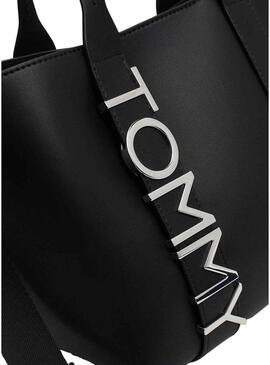 Borsa Tommy Jeans mini tote City Bold nera per donna