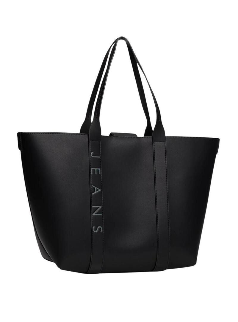 Borsa Tommy Jeans Tote City Bold nera per donna