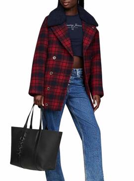 Borsa Tommy Jeans Tote City Bold nera per donna