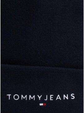 Berretto Tommy Jeans linear logo blu marino per uomo