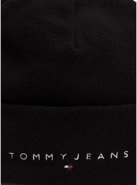 Berretto Tommy Jeans linear logo nero per uomo