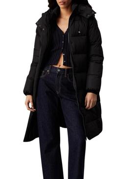 Cappotto Calvin Klein Jeans Monologo nero per donna