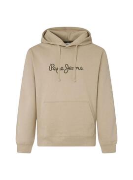 Felpa Pepe Jeans New Joe Hoodie beige per uomo