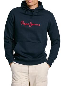 Felpa Pepe Jeans New Joe Hoodie blu marino per uomo