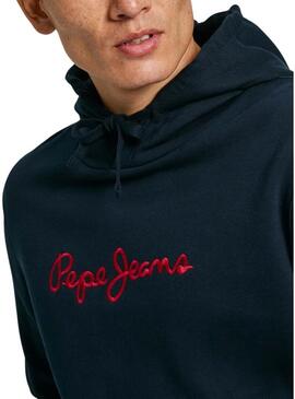 Felpa Pepe Jeans New Joe Hoodie blu marino per uomo