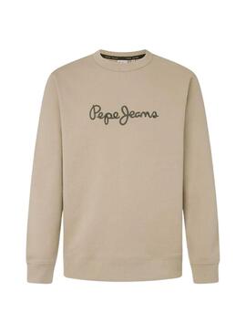 Felpa Pepe Jeans New Joe Crew beige per uomo