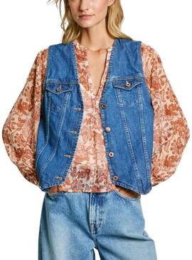 Gilet Pepe Jeans Maeve in denim per donna