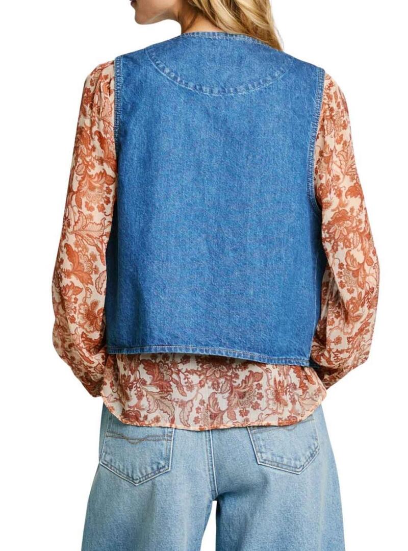 Gilet Pepe Jeans Maeve in denim per donna