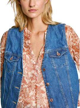 Gilet Pepe Jeans Maeve in denim per donna