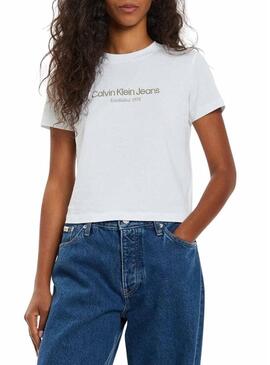 Maglietta Calvin Klein Jeans Baby tee bianca per donna