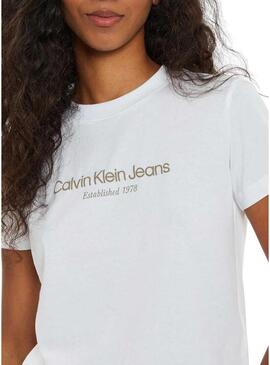 Maglietta Calvin Klein Jeans Baby tee bianca per donna