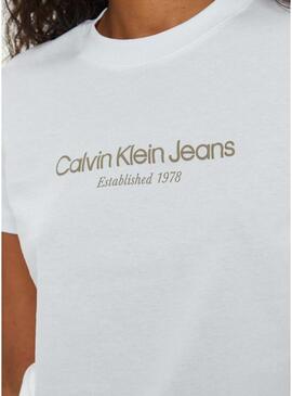 Maglietta Calvin Klein Jeans Baby tee bianca per donna