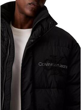 Giacca trapuntata Calvin Klein Jeans Chenille nera per uomo