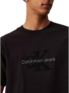 Maglietta Calvin Klein Jeans Chenille nera per uomo