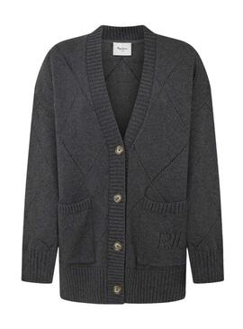 Cardigan Pepe Jeans Idris grigio marengo per donna