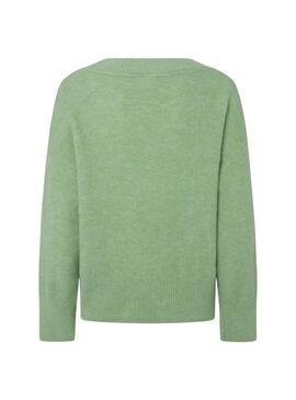 Maglione Pepe Jeans Irma V Neck Verde per donna