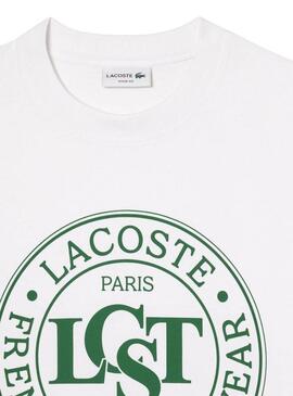 Maglietta Lacoste LCST bianca e verde per uomo