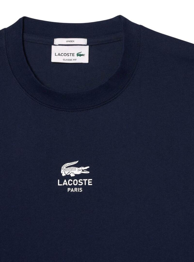 Maglietta Lacoste Paris blu scuro per uomo e donna