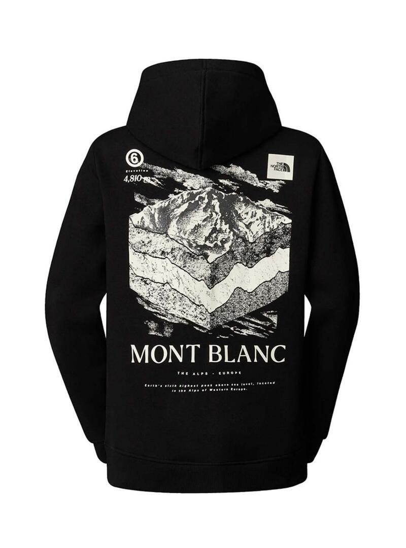 Felpa The North Face Mont Blanc nera per donna