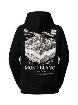 Felpa The North Face Mont Blanc nera per donna