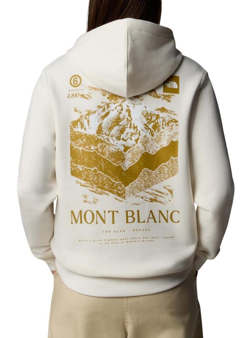 Felpa The North Face Mont Blanc beige per donna