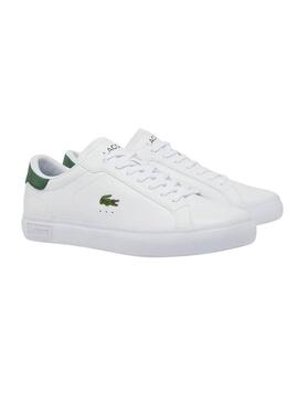 Sneakers Lacoste Powercourt Bianco e Verde per uomo