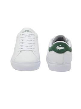 Sneakers Lacoste Powercourt Bianco e Verde per uomo