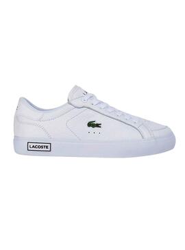 Sneakers Lacoste Powercourt Croco Bianca per donna