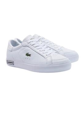 Sneakers Lacoste Powercourt Croco Bianca per donna