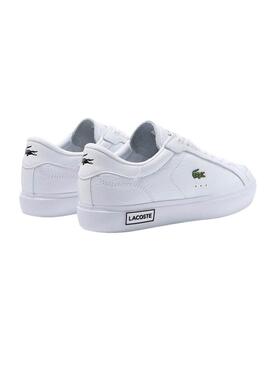 Sneakers Lacoste Powercourt Croco Bianca per donna