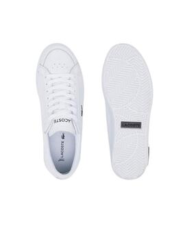 Sneakers Lacoste Powercourt Croco Bianca per donna