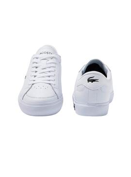 Sneakers Lacoste Powercourt Croco Bianca per donna