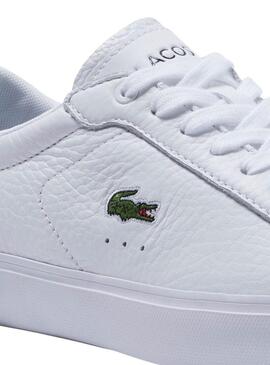 Sneakers Lacoste Powercourt Croco Bianca per donna