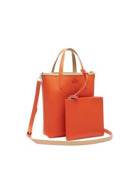 Borsa Lacoste Anna Vertical Beige e Arancione per donna