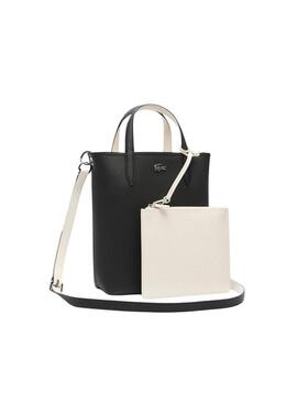 Borsa Lacoste Anna Vertical Nero e Bianco per donna